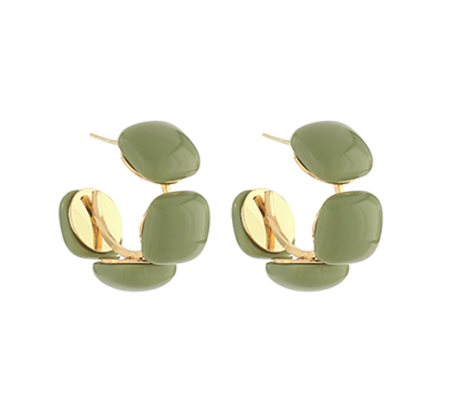 Olive Squared Hoops