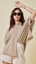 Load image into Gallery viewer, Oversized Gingham Button Down
