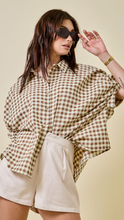 Load image into Gallery viewer, Oversized Gingham Button Down
