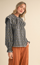 Load image into Gallery viewer, Ash Black Block Print Blouse
