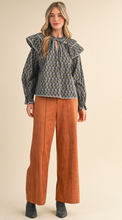 Load image into Gallery viewer, Ash Black Block Print Blouse
