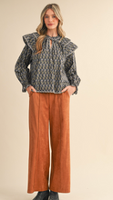 Load image into Gallery viewer, Ash Black Block Print Blouse
