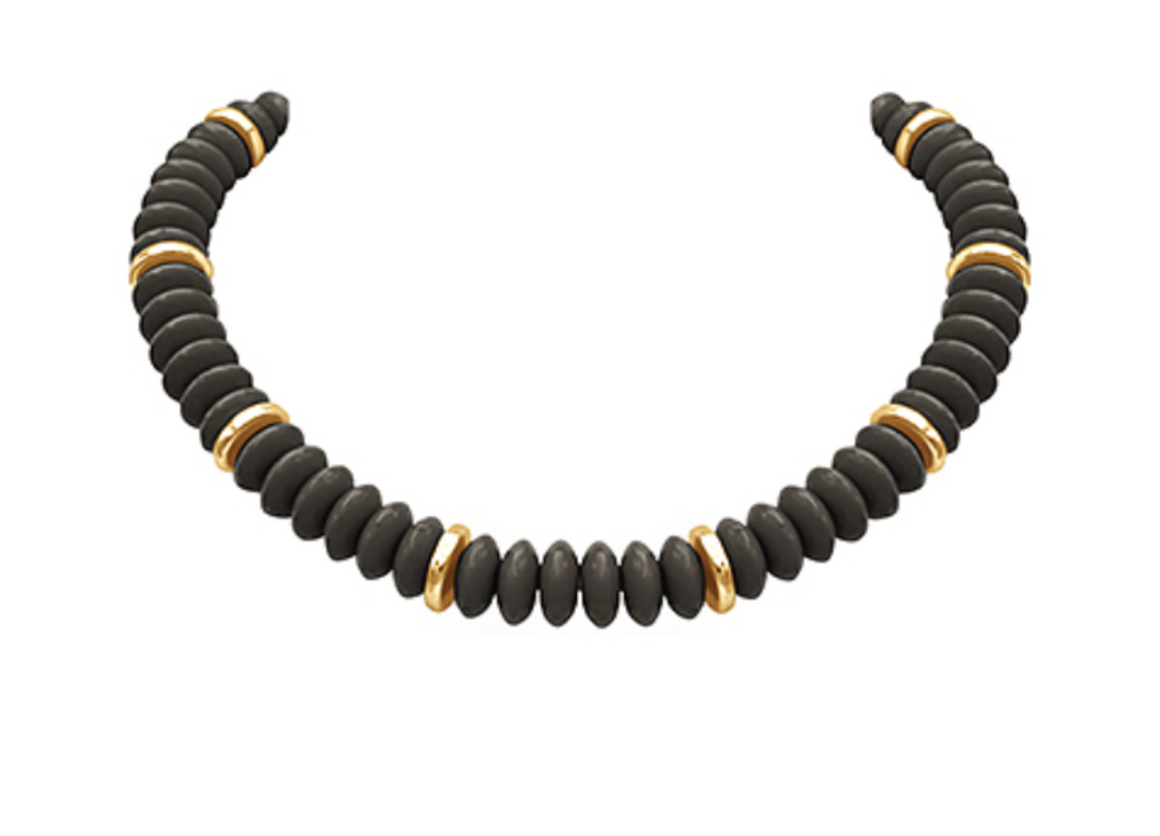 Black Rondelle Necklace