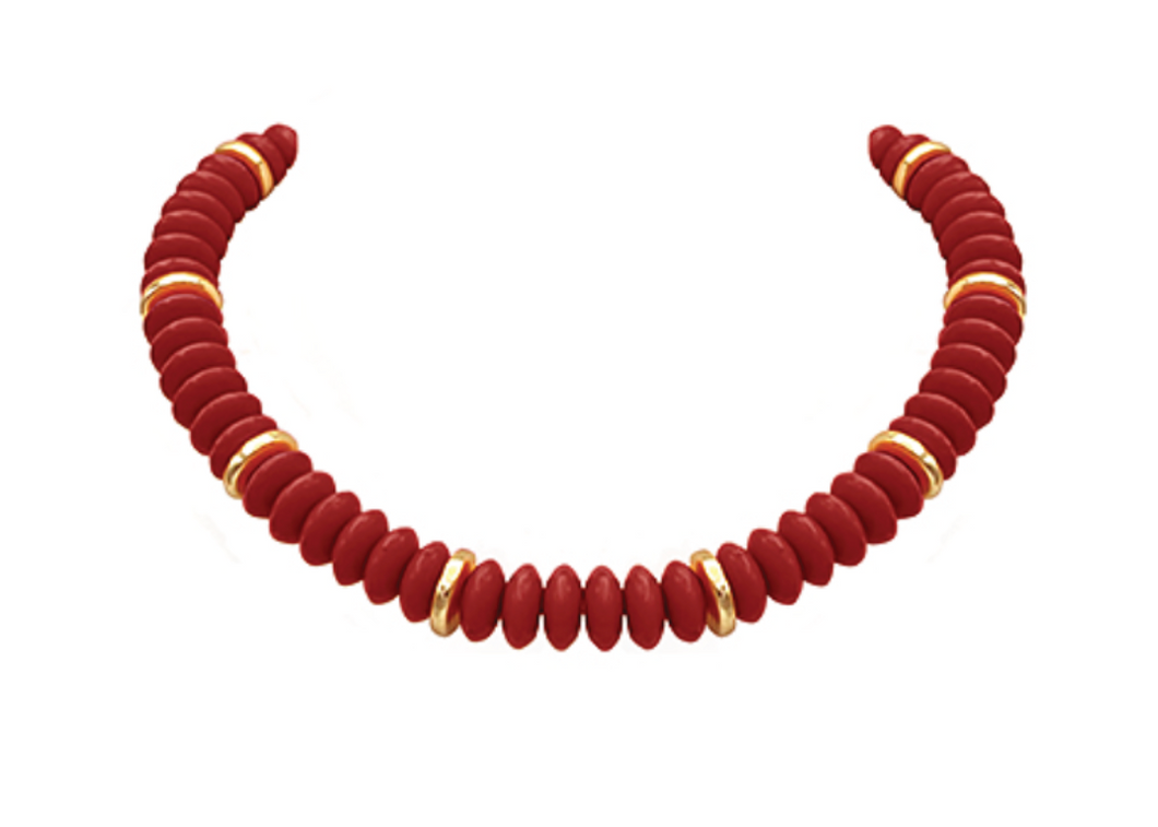 Red Rondelle Necklace