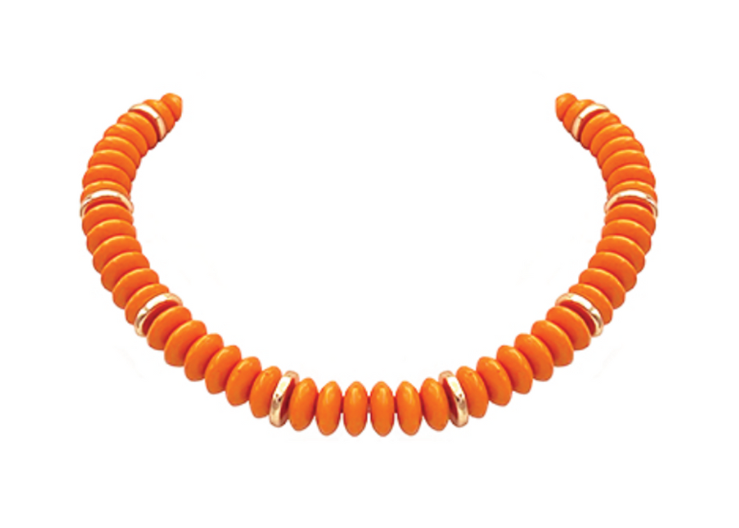 Orange Rondelle Necklace