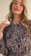 Load image into Gallery viewer, Plum Paisley Midi Dress
