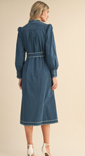 Load image into Gallery viewer, Striped Trim Midi Dress
