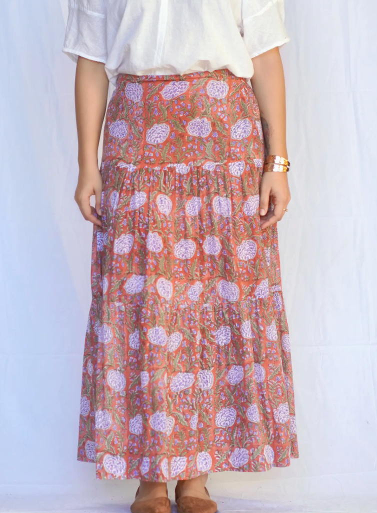 Hand Block Print Skirt