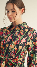 Load image into Gallery viewer, Black Floral Mini Dress
