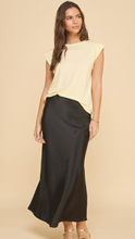 Load image into Gallery viewer, Black Silk Ankle Skirt
