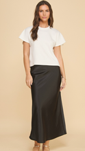 Load image into Gallery viewer, Black Silk Ankle Skirt
