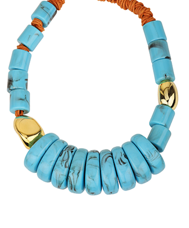 Turquoise & Gold Statement Necklace