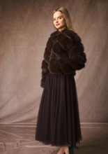 Load image into Gallery viewer, Chocolate Diagonal Fur Jacket
