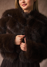 Load image into Gallery viewer, Chocolate Diagonal Fur Jacket
