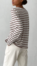 Load image into Gallery viewer, Coffee Striped Sweater
