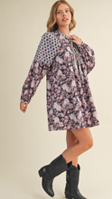 Load image into Gallery viewer, Eggplant Contrasting Mini Dress
