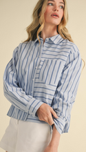 Load image into Gallery viewer, Blue Striped Button Down
