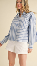Load image into Gallery viewer, Blue Striped Button Down
