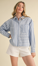 Load image into Gallery viewer, Blue Striped Button Down
