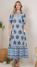 Load image into Gallery viewer, Navy Printed Maxi Dress
