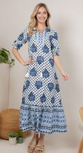 Load image into Gallery viewer, Navy Printed Maxi Dress
