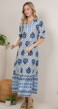 Load image into Gallery viewer, Navy Printed Maxi Dress
