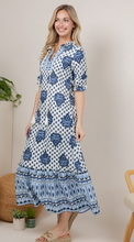 Load image into Gallery viewer, Navy Printed Maxi Dress

