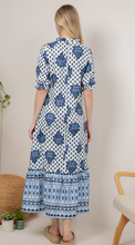 Load image into Gallery viewer, Navy Printed Maxi Dress
