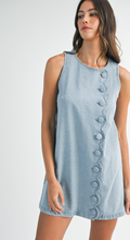 Load image into Gallery viewer, Scalloped Chambray Mini Dress
