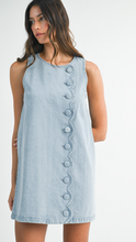 Load image into Gallery viewer, Scalloped Chambray Mini Dress
