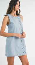 Load image into Gallery viewer, Scalloped Chambray Mini Dress
