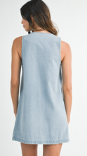 Load image into Gallery viewer, Scalloped Chambray Mini Dress
