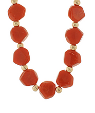 Load image into Gallery viewer, Red and Gold Statement Necklace
