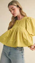 Load image into Gallery viewer, Lime Pleated Blouse
