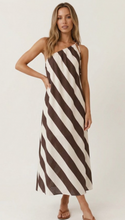 Load image into Gallery viewer, Brown and White One Shoulder Dress
