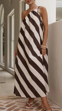 Load image into Gallery viewer, Brown and White One Shoulder Dress
