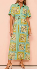 Load image into Gallery viewer, Beach Block Print Shirt Dress
