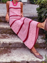 Load image into Gallery viewer, Pink and Red Crochet Cover Up
