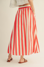 Load image into Gallery viewer, Red and White Striped Skirt
