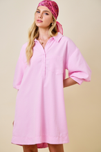 Load image into Gallery viewer, Pink Linen Shirt Dress
