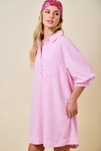 Load image into Gallery viewer, Pink Linen Shirt Dress
