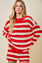 Load image into Gallery viewer, Oversized Red Striped Sweater

