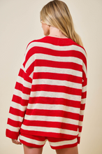 Load image into Gallery viewer, Oversized Red Striped Sweater
