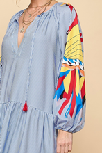 Load image into Gallery viewer, Printed Sleeve Striped Maxi Dress
