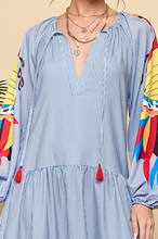 Load image into Gallery viewer, Printed Sleeve Striped Maxi Dress
