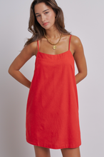 Load image into Gallery viewer, Red Linen Slip Dress
