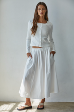 Load image into Gallery viewer, White Cotton Maxi Skirt
