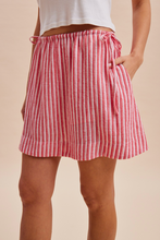 Load image into Gallery viewer, Red and Pink Striped Mini Skirt
