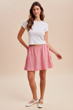 Load image into Gallery viewer, Red and Pink Striped Mini Skirt
