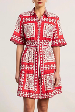 Load image into Gallery viewer, Scarf Printed Belted Mini Dress
